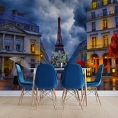 Yağmurlu Günde Eyfel Kulesi Manzarası Duvar Kağıdı thumbnail 4