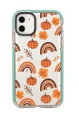 iPhone 12 Mini Uyumlu Sonbahar Desenli Candy Bumper Silikonlu Telefon Kılıfı - 1