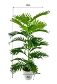 Nettenevime Yapay Çiçek Tropik Areka 80cm 23 Yapraklı Salon Çiçeği Beyaz Saksılı Yapay Bitki thumbnail 3