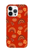iPhone 14 Pro Max Uyumlu Sonbahar Desenli Premium Silikonlu Telefon Kılıfı - 5