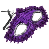 Plastik Pullu Lüks Maske Mor - 1