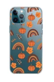 iPhone 12 Pro Uyumlu Sonbahar Desenli Premium Şeffaf Silikon Kılıf - 1