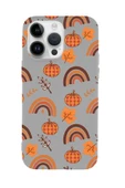 iPhone 14 Pro Max Uyumlu Sonbahar Desenli Premium Silikonlu Telefon Kılıfı - 4