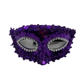 Plastik Pullu Lüks Maske Mor - 2