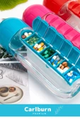 Özel Üretim Hap Bölmeli İlaç Kutusu %100 BPA İçermez Pillbox Su Matarası 600 Ml Suluk - 2