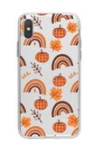 iPhone XS Max Uyumlu Sonbahar Desenli Premium Şeffaf Silikon Kılıf - 1