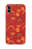 iPhone Xs Max Uyumlu Sonbahar Desenli Premium Silikonlu Telefon Kılıfı - 3