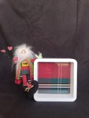 Ahşap çerçeveli komik Santa 3 boyutlu 15x23 cm - 1