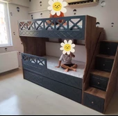 MDF Atlantik Antrasit Çarpılı Model Çocuk Ranzası - 3