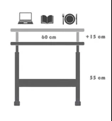 Metal Ayaklı Tekerlekli Yükseklik Ayarlı Laptop Sehpası Çalışma Masası 60x40 - 4