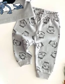 Neşeli Bebekler Baby Koyun Shaun Annesinin Kuzusu Baskılı Pijama Takım Gri - 3