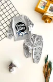 Neşeli Bebekler Baby Koyun Shaun Annesinin Kuzusu Baskılı Pijama Takım Gri - 1