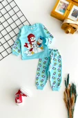Neşeli Bebekler Baby Kardan Adamlı Baby Duck & Baby Daisy Duck Baskılı Pijama Takım Yeşil - 1