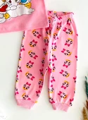 Neşeli Bebekler Baby Kardan Adamlı Baby Duck & Baby Daisy Duck Baskılı Pijama Takım Pembe - 3