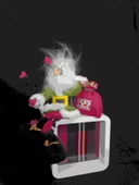 Ahşap çerçeveli, 15 x15 cm çapında çerçeveli ve 20 cm boyunda komik Santacm er - 1