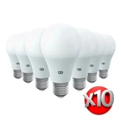10'lu LED Ampul 9W Beyaz Işık E27 (6500K 220-240V) - 1