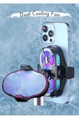 Telefon Soğutucu Çift Fanlı 3 Hız Kademeli RGB Işıklı Poco F6 Uyumlu thumbnail 1