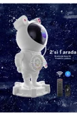 Astronot Robot Bluetooth Hoparlör Galaxy Gökyüzü Projektör Zamanlayıcı Gece Lambası Projektör - 3