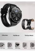 Premium Serisi HD Ekran Spor Sağlık Sensörlü Smart Watch IOS Android Uyumlu +3 Strap - 3