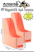 Açık Turuncu Magazinlik Demonte Plastik 2 Adet Plastik Kutu Klasörü Magazinlik A4 Dosya ve Masa Düzenleyici Sınıf Ev Ofis - 1