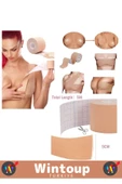 Özel Model 5M Ten Rengi İç Göstermez Göğüs Dikleştirici Şekillendirici Push Up Silikon Bant - 2