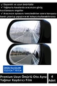 Özel Seri Uzun Ömürlü Araç Yan Ayna Yağmur Kaydırmaz Cam Film 2 Çift - 1