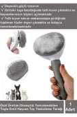 Premium Üretim Tuşlu Otomatik Temizlenebilen Rahatlatıcı Dayanıklı Kedi Köpek Tüy Toplama Tarağı - 1