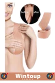 Özel Model 5M Ten Rengi İç Göstermez Göğüs Dikleştirici Şekillendirici Push Up Silikon Bant - 3