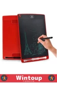 Özel Üretim Dijital Kalemli Çocuk Eğitim Tableti Grafik Not Ödev Resim LCD Writing Tablet Kırmızı - 2