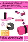 Premium Çift Taraflı Su Geçirmez Taşıma Askılı Kamp  Uyku Matı Minder Yoga Pilates Pembe 16 Mm - 1