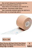 Premium Hızlı Etkili 5cmX5m Kas Eklem Bel Bacak Kol Boyun Sırt Omuz Karın Kalça Ağrı Bandı Ten - 1