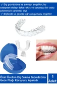Özel Tasarım Çene Sıkma Diş Gıcırdatma Bruxism Gece Plağı Koruyucu Aparat Dişlik Uyku Aparatı 1 Adet - 1