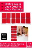 Premium Seri Ekstra Güçlü Akrilik Çift Taraflı Hazır Kesilmiş 25x30 Mm Montaj Bandı 12'li - 1