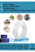 Özel Üretim Ultra Süper Güçlü Yüksek Mukavemetli Nano Çift Taraflı Doku Şeffaf Bant 3 Metre - 1