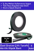 Premium Üretim Süper İz Bırakmaz Elastik Model Çift Taraflı 36mm-10Metre Akrilik Köpük Bant 5'li thumbnail 1