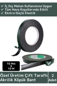 Premium Ultra Güçlü İz Bırakmaz Elastik Yapılı Çift Taraflı 10mm-10Metre Akrilik Köpük Bant 2 Ad - 1