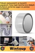Premium Seri Suya Sıcaklığa Dayanıklı Tamir Soba Boru Yama Alüminyum Yanmaz Folyo Bant 44Mm-20Mt 5Ad - 3
