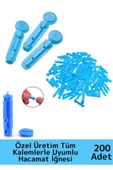 Özel Üretim Dayanıklı Tüm Kalemlerle Uyumlu Şeker Parmak Delme Hacamat Kalem İğnesi 200 Adet-4 Kutu - 1