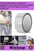 Premium Suya Sıcaklığa Dayanıklı Tamir Soba Boru Yama Alüminyum Yanmaz Folyo Bant 44Mm-10Mtr 5Ad - 2