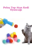 Özel Seri Peluş Top Atan İnteraktif Kedi Oyuncağı Stres Atma Tabancası Tabanca+30 Peluş Top - 1