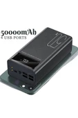 Charger Mega Led 50.000 Mah Fener Işıklı 4 Girişli Taşınabilir Hızlı Şarj Aleti / Powerbank - 1