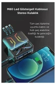 Yüksek kaliteli M80 Bluetooth kulaklık anc/Enc özellikli powerbank özellikli aynali thumbnail 2