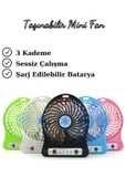 Mini Fan 3 Kademeli Portable Masaüstü Taşınabilir Şarj Edilebilir Fan Ofis İçi Kullanım thumbnail 1