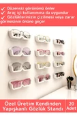 Özel Tasarım Dolap İç Dış Ayna Kenarı Banyo Duvar Araç İçi Kendinden Yapışkanlı Gözlük Standı 20 Adt - 1