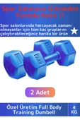 Premium Plastik Spor Egzersiz Fitness Vücut Geliştirme Pilates Ağırlık 4 Kg Dambıl Seti 2 Ad Dumbell - 1