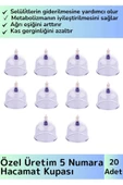 Özel Üretim Yüksek Kaliteli Selülit Çatlak Giderici Vakumlu 5 Numara Hacamat Kupası 20 Adet - 1