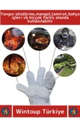 Yanmaz Eldiven Kaynak Yangın Mangal Tamir Su Geçirmez Yüksek Isı Dayanıklı Çok Amaçlı Eldiven 2 Çift - 2