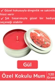 Premium Özel Metal Kutulu Arınma Huzur Meditasyon Yoga Esans Dekoratif Mum Oda Kokusu 120 Gram - 1