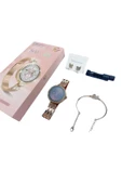 Premium SW 45 Watch Ayarlanabilir Kordon Özellikli Taşlı Tasarım Küpe/Bileklik Hediyeli Kadın Saat - 2