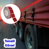 Tüvtürk Onaylı 5 Metre Kırmızı Parçalı Reflektörlü Reflektif Fosforlu Şerit Bant Kesikli İkaz Bandı thumbnail 2